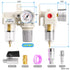 TAILONZ PNEUMATIC 1/4 Inch NPT 2 in 1 Air Filter Pressure Regulator Combo Piggyback, Air Tool Compressor Filter with Gauge AF2000+AR2000