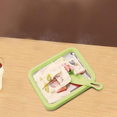 HRYUBTC 2 Rolled Ice Cream Maker Ice Cream Roll Maker Kitchenware Sorbet Easy to Use DIY with Spatulas Versatile Yogurt