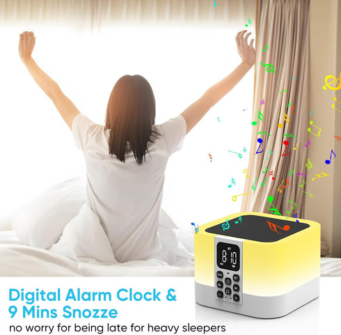AUYLE 30 8 Night Light Bluetooth Speaker, Baby Nursery Night Lamp for Breastfeeding, Alarm Clocks for Kids, Sounds