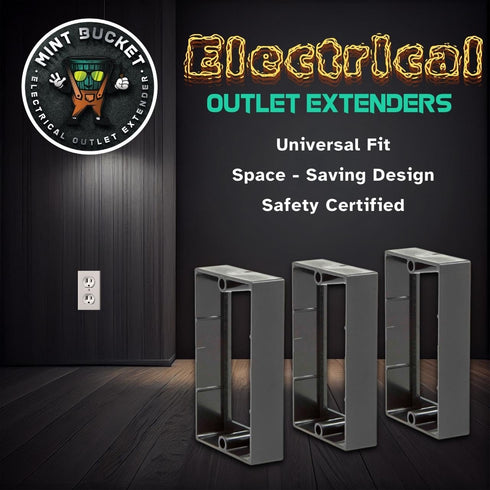 3-Pack 3/4" Single Gang Receptacle Outlet Box Extenders, UL Listed, Electrical Outlet Extender, Made in U.S.A.
