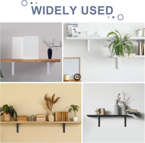 4Pcs 5 6 Inch Countertop uxcell Floating Shelf Brackets, x Heavy Duty Wall Shelf Supports, Steel Joint Angle Brackets