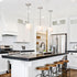 4 1-Light Edvivi Brushed Nickel Pendant Light, in. Mini Hanging Light Fixture with Square Shaped White Glass Shade