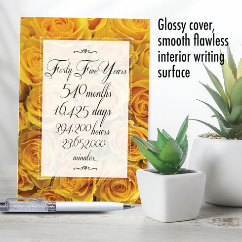 NobleWorks - 45th Milestone Anniversary Notecard with Envelope for Men, Women, 45 Years of Loving Marriage