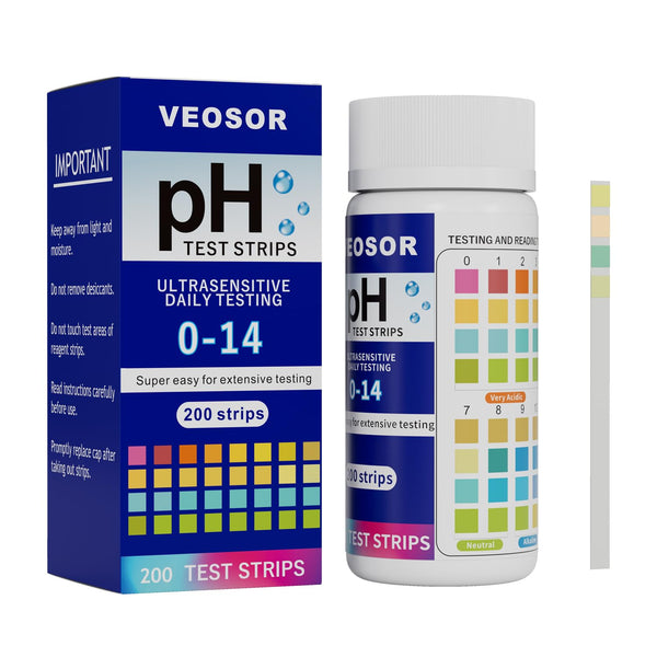 PH Test Strips 0-14, 200 Universal Litmus Papers for Urine, Saliva, Water & Food, Accurate Results