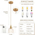 5.1Inch E26 Pendant Light Fixtures,Mini Hanging Lights Transparent Glass Vintage Pendant Light for Bedroom Living Room