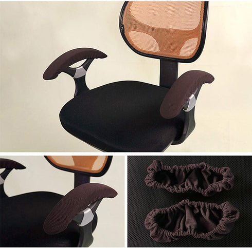 Garneck 2pcs Office Chair Armrest Covers, Thickened Slipcovers for Computer Chair, Coffee
