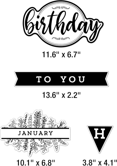 Carson Dellosa 62-Piece Farmhouse Classroom Birthday Calendar Bulletin Board Set with Happy Birthday Banner and Cutouts