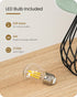 2700K Bulb J06TL05 Green Table Lamp, Small Sage Green Lamp with Linen Shade & Black Metal Base, Modern Nightstand Lamp