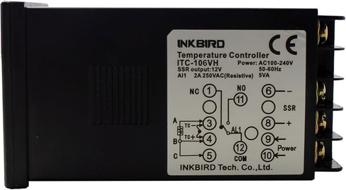 Inkbird PID Temperature Controller Thermostat ITC-106RH - F and C Display, Relay Output AC 100 to 240V