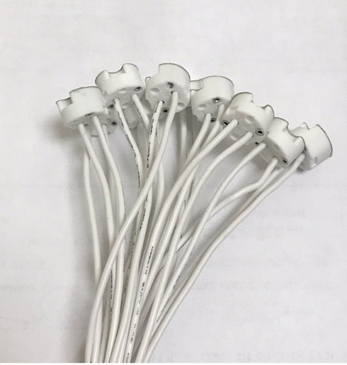 10 Pack Bioluz LED MR16 Socket, GU5.3 Socket, LED Halogen Lamp Ceramic Wire Connector Base Adapter