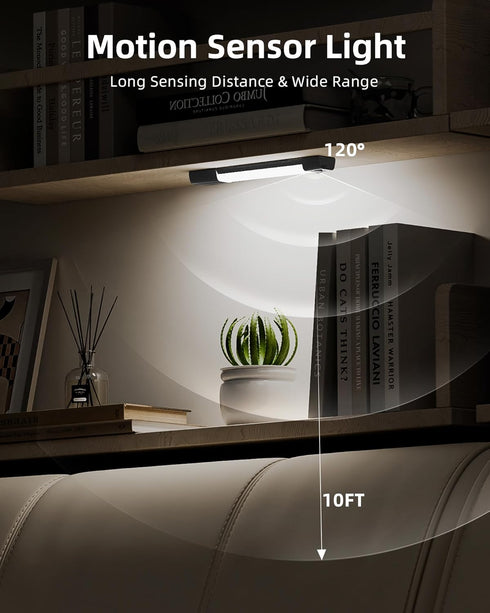 Closet 50 Dimmable, 3 11.8 Counter (3 EZVALO Under Cabinet Lighting, Wireless Lights, LED Rechargeable Motion Sensor