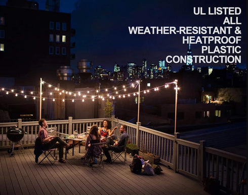 Lampat 50 Bulb 50Ft G40 Bulbs-UL Commercial String Lights, LED Lights Globe String Lights with Listd for Indoor/Outdoor