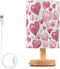 ALAZA Bedside Table Lamp for Bedroom Pink Love Hearts Nightstand LED Light