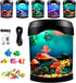 6 5 Toycol Fake Fish Lamp, Nightly Lifelike Desk Electric Mood Light, LED Light Tank with Color Changing and Fake Fish