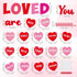 You are Loved Valentine's Day Bulletin Board Valentine's Day Cutouts with Motivational Positive Sayings Bulletin Cardboar for Classroom School Nursery Chalkboard Wall Favors Decor