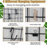 Metal Grid Wall Panel, 17.3"×11.8" Wire Photo Display Organizer, 4-Pack Memo Board with Clips and Hooks
