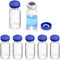 3ml Sealed Vials with Self Healing Injection Port and Plastic-Aluminum Flip Caps, Glass Empty Vials for Injection, 10