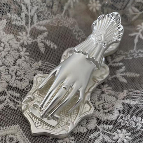 Lady's Hand Shaped Metal Clip, Vintage Page Holder for Journaling and Traveler's Notebooks, Silver