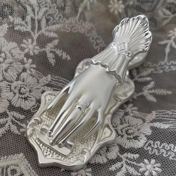 Lady's Hand Shaped Metal Clip, Vintage Page Holder for Journaling and Traveler's Notebooks, Silver