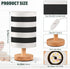 YYZZH Table Lamp Black and White Horizontal Striped Nightstand Lamp with Wood Base Fabric Lamp Shade Bedside Desk Lamp