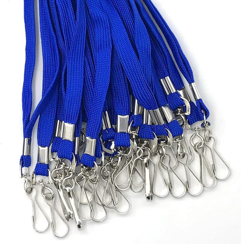 Lanyard 50PCS with Swivel Hook Clips for ID Name Badge Holder, Blue