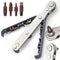 5 Pcs Mini Ratchet Wrench Set, 1/4 Inch Drive, High Torque Offset Reversible Screwdriver for Tight Spaces