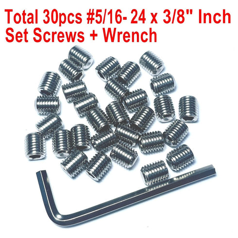 ZDingTech 50pcs Set 5/16-24 3/8" inch 304 Set 5/32 Wrench.(3/8" Screws x Stainless Steel Allen Head Hex Socket Screws