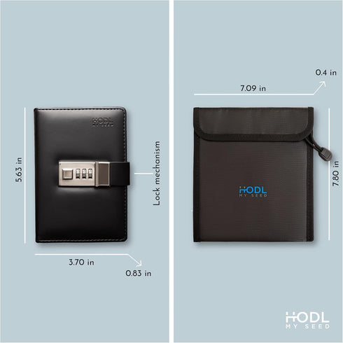 Seedbook By Hodl My Seed – The Most Convenient Way to Store Your Crypto Recovery Seed Phrases, Black