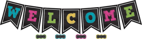 Teacher Created Resources TCR5614 Chalkboard Brights Pennants Welcome Bulletin Board Paper Multi