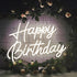 Fespcj Happy Birthday Neon Sign Reusable Warm White LED Neon Night Light Birthday