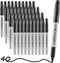 Permanent Markers, 40 Pack Bulk - Quick Drying, Waterproof, Smooth, Durable, Gray Shell, Mark on Glass, Tiles, Cloth