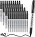 Permanent Markers, 40 Pack Bulk - Quick Drying, Waterproof, Smooth, Durable, Gray Shell, Mark on Glass, Tiles, Cloth