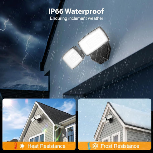 3200LM 32W 6500K IP66 2 Onforu Flood Lights Outdoor, LED Security Light Switch Controlled, Waterproof Outdoor Lights