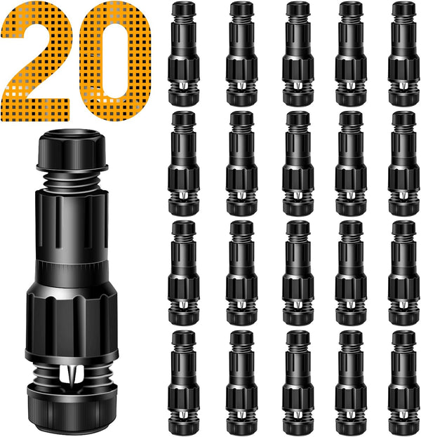 20Pack Low Voltage Wire Connector 12-20 Gauge Fastlock Cable Connectors for Landscape Spotlights Outdoor Lighting