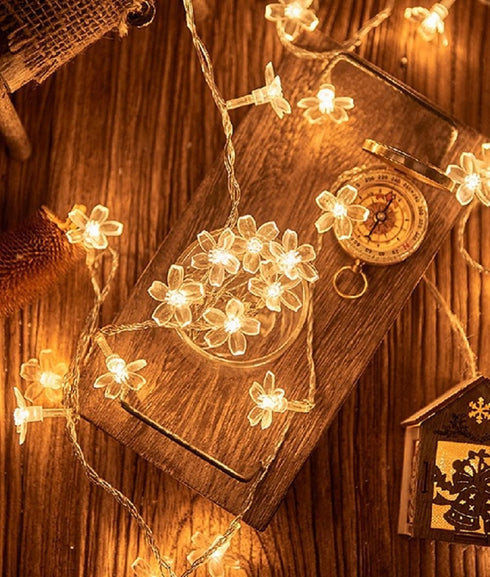 WFGGEH 10ft 20 WLD0006 Flower String Lights, LED USB Powered Cherry Blossom Fairy String Lights for Party Birthday