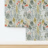 Custom Pre-Pasted Removable Wallpaper Swatch - Garden Vegetables in Green, Red, and Mint