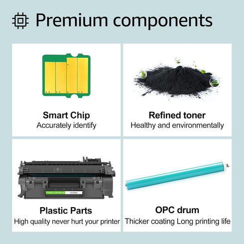 greencycle Compatible Toner Cartridge Replacement for HP 05A CE505A, Black, 2-Pack for Laserjet Series