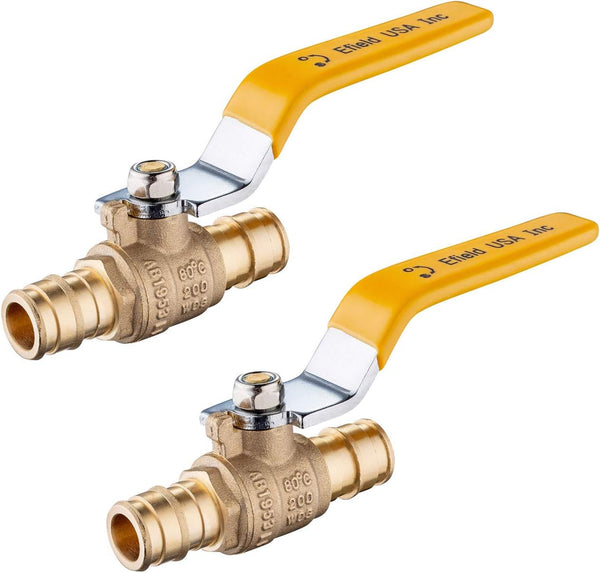 2-Pack EFIELD 3/4 Inch Brass Ball Valve for Pex-A Pipe, F1960 Expansion Type, UPC Certified (VALVE153)