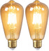DiCUNO E26 Edison Bulbs, 60W, 2200K Amber Warm, 6W LED ST64, Vintage Filament, 600LM, Non-Dimmable, Pack of 2