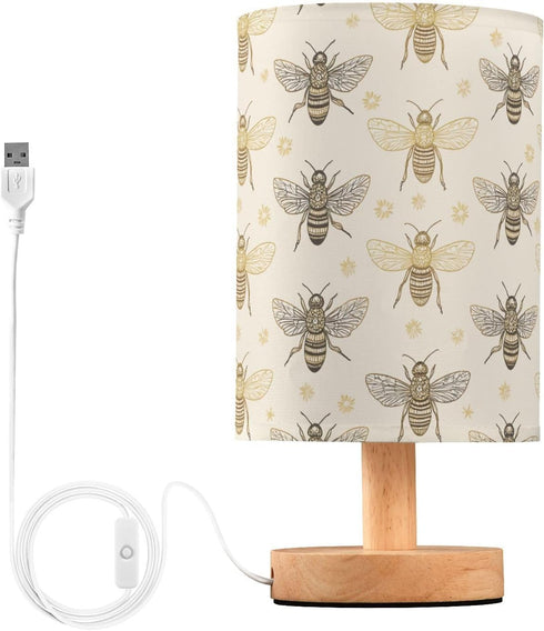 AEYIHKSE Flying Bee Pattern Small Desk Lamp for Bedroom Nightstand Bedside Lamps with