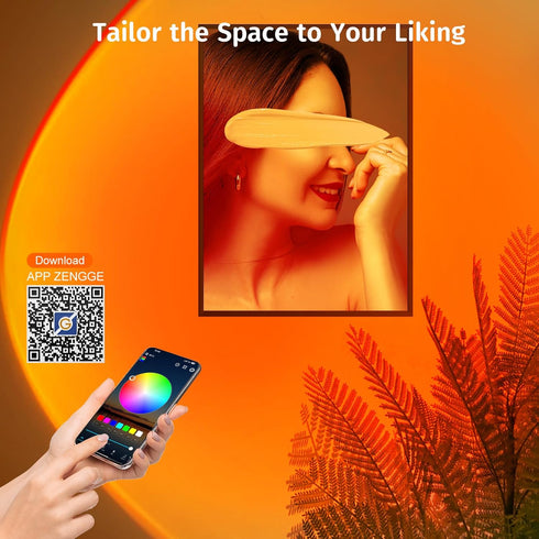 Sunset 360 Sunset Neroupe Lamp Projector with APP & Button Control, Degree Rotation Multiple Colors Changing LED Lamp