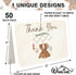50 Pack Whaline Baby Shower Thank You Cards Boxed Vintage Khaki Cloth Note Card with Envelopes Stickers Greeting Blank