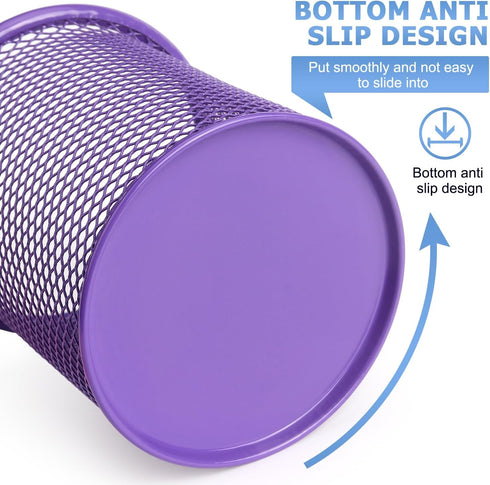Tamaki Pen Holder Cup for Desk, Wire Mesh Pencil Cup Holder for Desk Office Pen Organizer (Purple)