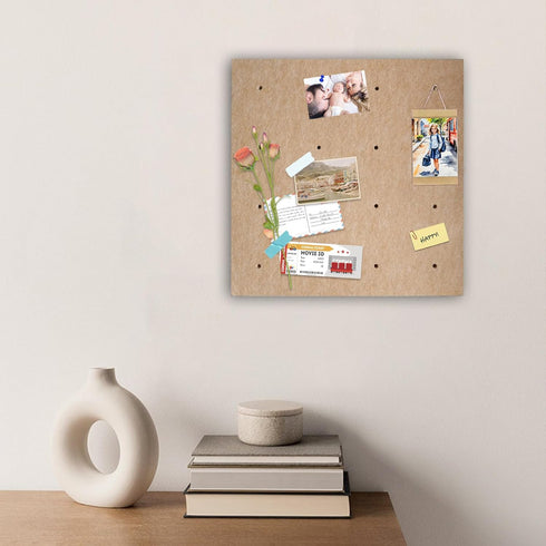 Large Brown Felt Pinboard, 12"x12"-1/2" Thick, 6 Pack Self-Adhesive Cork Board for Walls, Soundproof Vision Board with