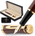 Wordsworth & Black Fountain Pen Kit, 18K Medium Gold Nib, Includes 24 Ink Cartridges and Gift Box, Golden Brown