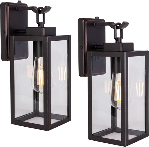 LIT-PaTH Dusk to Dawn Outdoor Wall Lantern, Wall Sconce as Porch Lighting