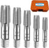 5-Piece NPT Pipe Tap Set, 1/8", 1/4", 3/8", 1/2", 3/4", Carbon Steel Hand Threading Plumbing Tools
