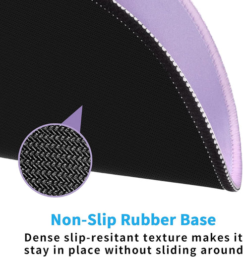 Dapesuom Round Mouse Pad, 8.7 x 8.7 Inch Premium Washable Non-Slip Rubber Base Cute Small Mouse Mat, Purple