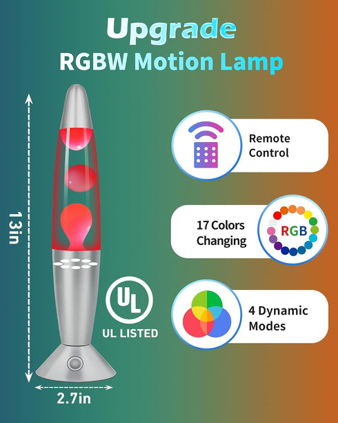 17 13.5" Colors Changing Liquid Motion Lamp with Remote: LED Night Light for Kids Adults - Relaxing Table lamp