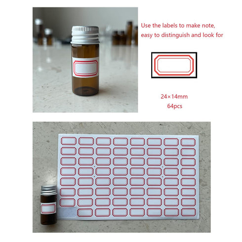 10ml Amber Glass Vials with Screw Caps and Plastic Stoppers, Leak-Proof Small Brown Liquid Sample Vial, 50PCS